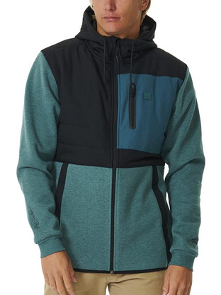 Rip Curl Anti Series Ανδρική Ζακέτα Fleece με Κουκούλα και Φερμουάρ Πράσινη CFEHL9-0076