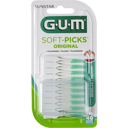 Gum 632 Fluoride Μεσοδόντιες Οδοντογλυφίδες Regular/Medium Άσπρες 40τμχ