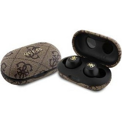 Guess 4G PU Metal Logo Ακουστικά Bluetooth In Ear Ανθεκτικά στο Νερό Brown