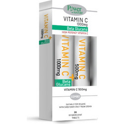 Power Health Vitamin C 1000mg Beta Glucans 20s + Vitamin C 500mg 20 Αναβράζοντα Δισκία