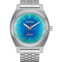Nixon Time Teller Ανδρικό Ρολόι Solar με Ασημί Μεταλλικό Μπρασελέ A1369-5201-00