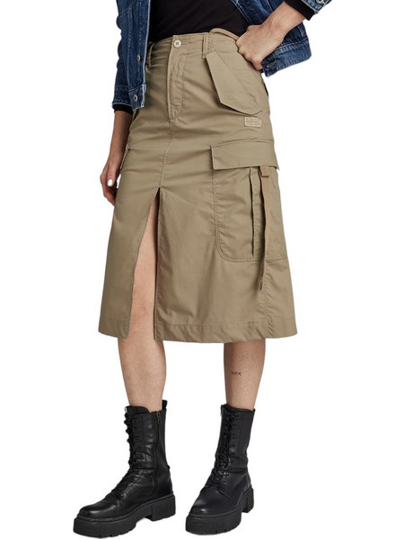 G-Star RAW Μίντι Φούστα Υφασμάτινη Ψηλόμεση Cargo Μπεζ D24422-D308-G290