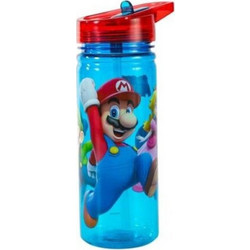 Stor Ecozen Super Mario Παιδικό Παγούρι Πλαστικό με Καλαμάκι Μπλε Κόκκινο 580ml