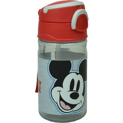 Gim Mickey All In The Name Παιδικό Παγούρι Πλαστικό με Καλαμάκι Γκρι Κόκκινο 350ml