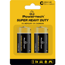 Powertech Zinc Carbon Super Heavy Duty R14 2τμχ