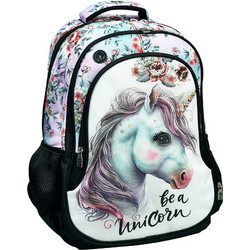 Back Me UP Magic Unicorn Σχολική Τσάντα Πλάτης Δημοτικού Λευκή 357-17031