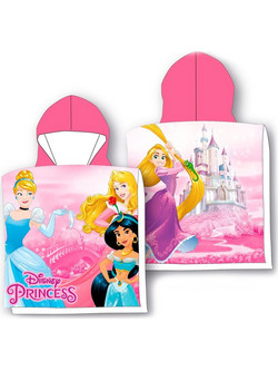 Dimcol Disney Princess Παιδικό Πόντσο Θαλάσσης Microfiber Φούξια 50x100cm