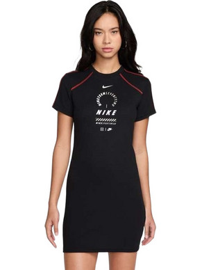 Nike Sportswear Short-Sleeve Mini Καλοκαιρινό Αθλητικό Φόρεμα Μαύρο HF5955-010