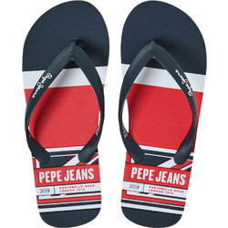 Pepe Jeans Ανδρικές Σαγιονάρες Navy Μπλε Κόκκινες PMS70148-595