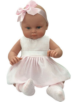 Magic Baby Alicia με Λευκό Φόρεμα & Φιόγκο