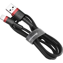 Baseus Cafule Braided USB-A to Lightning Cable 1m Black Red CALKLF-B19
