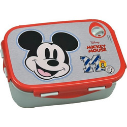 Gim Micro Mickey All In The Name Πλαστικό Παιδικό Δοχείο Φαγητού Γκρι Κόκκινο 900ml