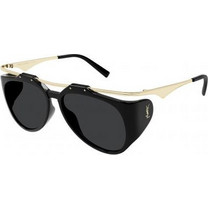 Saint Laurent SLM137 001 Γυναικεία Γυαλιά Ηλίου Μάσκα Χρυσά με Μαύρο Φακό