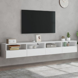 vidaXL Έπιπλο Τηλεόρασης Μοριοσανίδα Άσπρο Μ100xΠ30xΥ30cm 836883