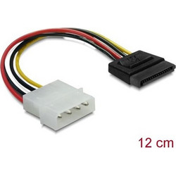 DeLOCK 60100 Καλώδιο Τροφοδοσίας 15-Pin SATA to 4-Pin Molex Male 0.12m Multicolor