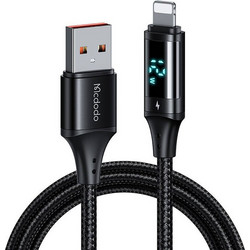 Mcdodo CA-1060 Braided LED USB-A to Lightning Cable 12W 1.2m Black 6921002610605