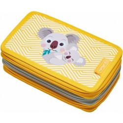 Herlitz Cute Animals Koala Κασετίνα με 3 Θήκες Κίτρινη 4008110286951