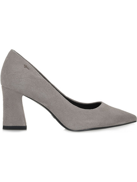 Tamaris Γόβες Suede με Χοντρό Ψηλό Τακούνι Γκρι 1-22427-43-204