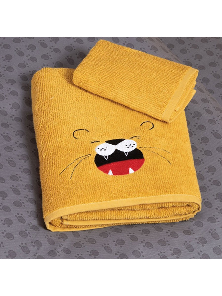 Nef-Nef Angry Lion Σετ Παιδικές Πετσέτες 2τμχ 420gr/m² 5205495569048