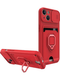 Bodycell Multifunction Ring Holder Back Cover Red (iPhone 14 Plus)