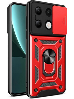 Bodycell Armor Slide Ring Holder Back Cover Red (Xiaomi Redmi Note 13)