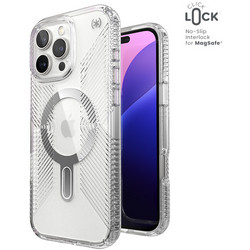 Speck Presidio Perfect-Clear ClickLock MagSafe Back Cover Clear / Chrome Finish / Serene Silver (iPhone 16 Pro Max)