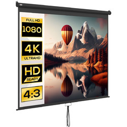 HOMCOM 001-010V01BK Οθόνη Προβολής Projector Τοίχου / Οροφής 4:3 244x183cm / 120"