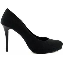 Stefania Γόβες Suede με Τακούνι Στιλέτο & Φιάπα Μαύρες 1120