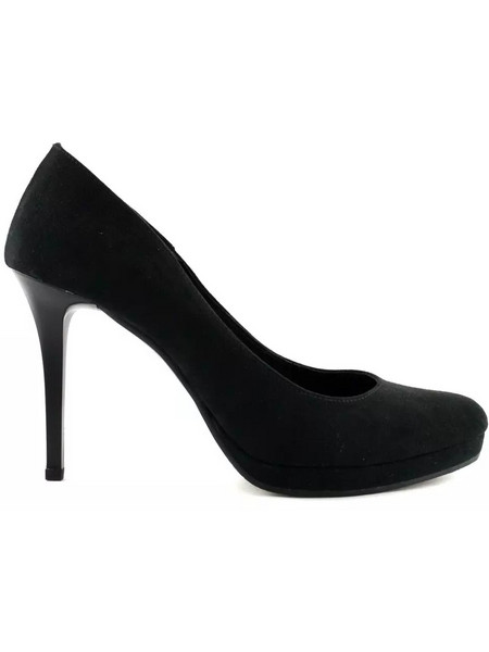 Stefania Γόβες Suede με Τακούνι Στιλέτο & Φιάπα Μαύρες 1120