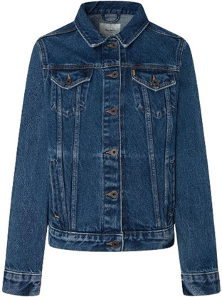Pepe Jeans Γυναικείο Μπουφάν Τζιν Μακρύ Navy Μπλε PL402432CT9-000