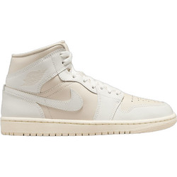 Jordan Air 1 Mid Γυναικεία Sneakers Μποτάκια Λευκά Μπεζ BQ6472-201