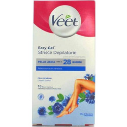 Veet Eay Gel Ταινίες Αποτρίχωσης για Πόδια για Ευαίσθητες Επιδερμίδες 16τμχ