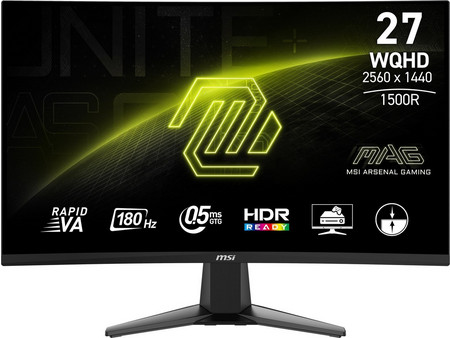 MSI MAG 27CQ6F VA HDR Curved Gaming Monitor 27" 2560x1440 QHD 180Hz 0.5ms