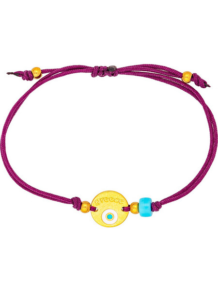 Excite-Fashion Γυναικείο Βραχιόλι Μακραμέ με Ματάκι από Κορδόνι Επιχρυσωμένο με Χάντρες B-1771-24