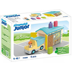 Playmobil Junior Ανατρεπόμενο Φορτηγό με Εργάτη για 1-4 Ετών 71686