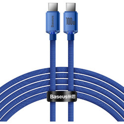 Baseus Crystal Shine Series Braided USB-C to USB-C 100W 2m Blue CAJY000703