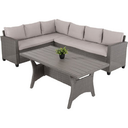 HomeMarkt Carson Σετ Σαλόνι Κήπου Rattan 2τμχ Γκρι HM6078.01