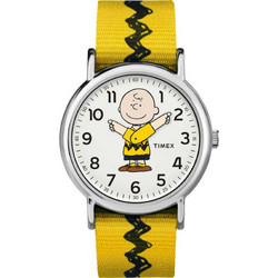 Timex Weekender x Peanuts Charlie Ανδρικό Ρολόι με Κίτρινο Υφασμάτινο Λουράκι TW2R41100