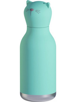 Asobu Besties Γάτα Παιδικό Παγούρι Θερμός Ανοξείδωτο BPA Free Τιρκουάζ 460ml
