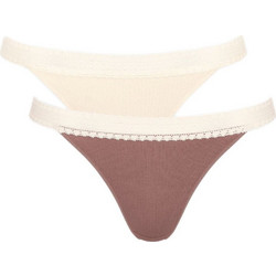 Sloggi Βαμβακερά Γυναικεία Brazil με Δαντέλα 2Pack 10213088-M003