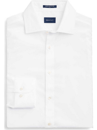 Gant Ανδρικό Πουκάμισο Βαμβακερό Μακρυμάνικο Slim Fit Λευκό 3G3053006-110