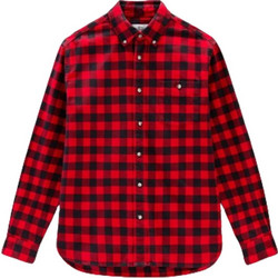 Woolrich Woolrich Ανδρικό Πουκάμισο Βαμβακερό Καρό Μακρυμάνικο Κανονική Γραμμή Κόκκινο CFWOSI0090MRUT3104-5321