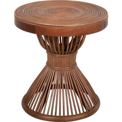 HomeMarkt Circe Βοηθητικό Τραπεζάκι Σαλονιού Rattan Φ40xΥ45.5cm HM9869