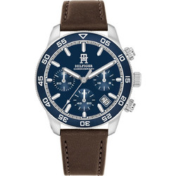 Tommy Hilfiger TH85 Ανδρικό Ρολόι Χρονογράφος με Καφέ Δερμάτινο Λουράκι 1792163
