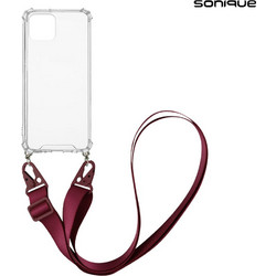 Sonique Strap Back Cover Transparent / Burgundy (iPhone 11 Pro)