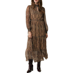 Mexx Midi Βραδινό Φόρεμα Μεταξωτό Καφέ MF006302443W-300007