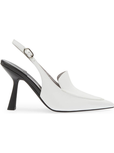 Jeffrey Campbell Acclaimed Γόβες Slingback Δερμάτινες με Τακούνι Στιλέτο Λευκές 0101003847