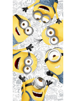 Viopros Minions 47 Παιδική Πετσέτα Θαλάσσης Λευκή 70x140cm