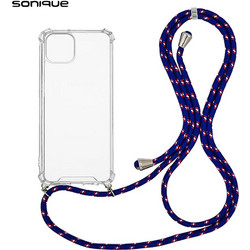 Sonique Strap Back Cover Transparent / Rainbow Blue (iPhone 14 Plus)