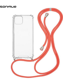 Sonique Armor Clear Back Cover Transparent / Coral (iPhone 14 Plus)